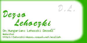 dezso lehoczki business card